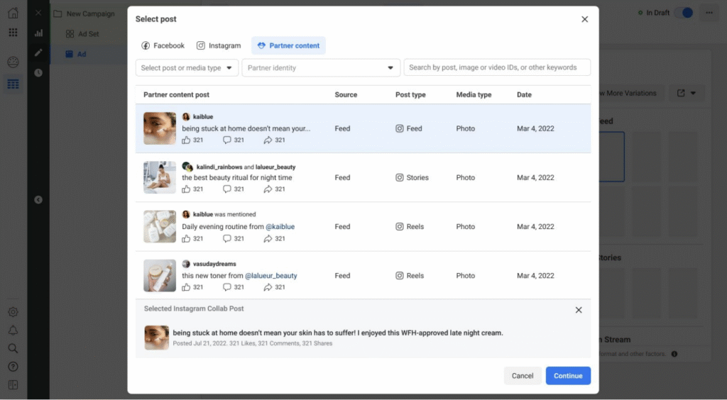 How to create a partnership ad