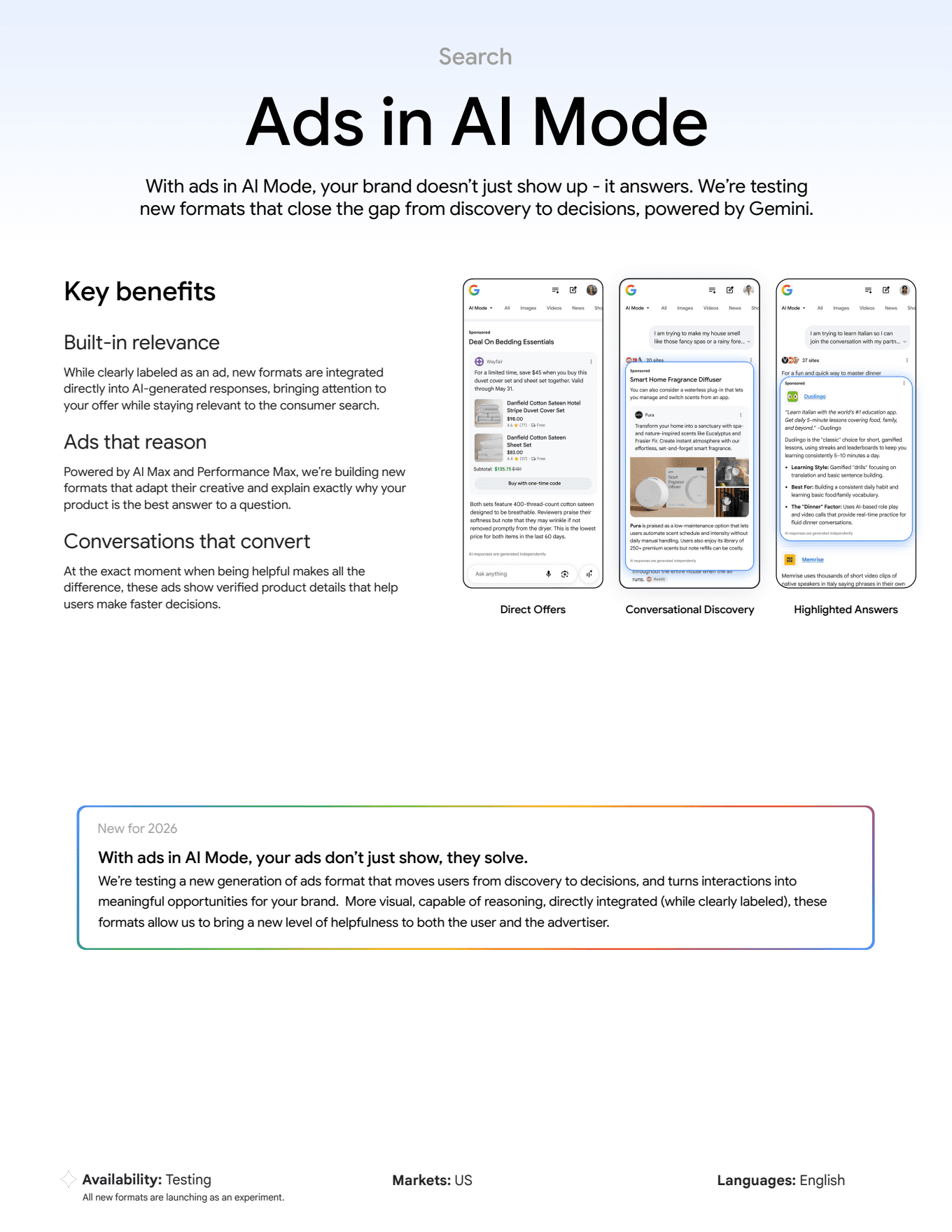 Ads in AI Mode — Google Marketing Live 2026