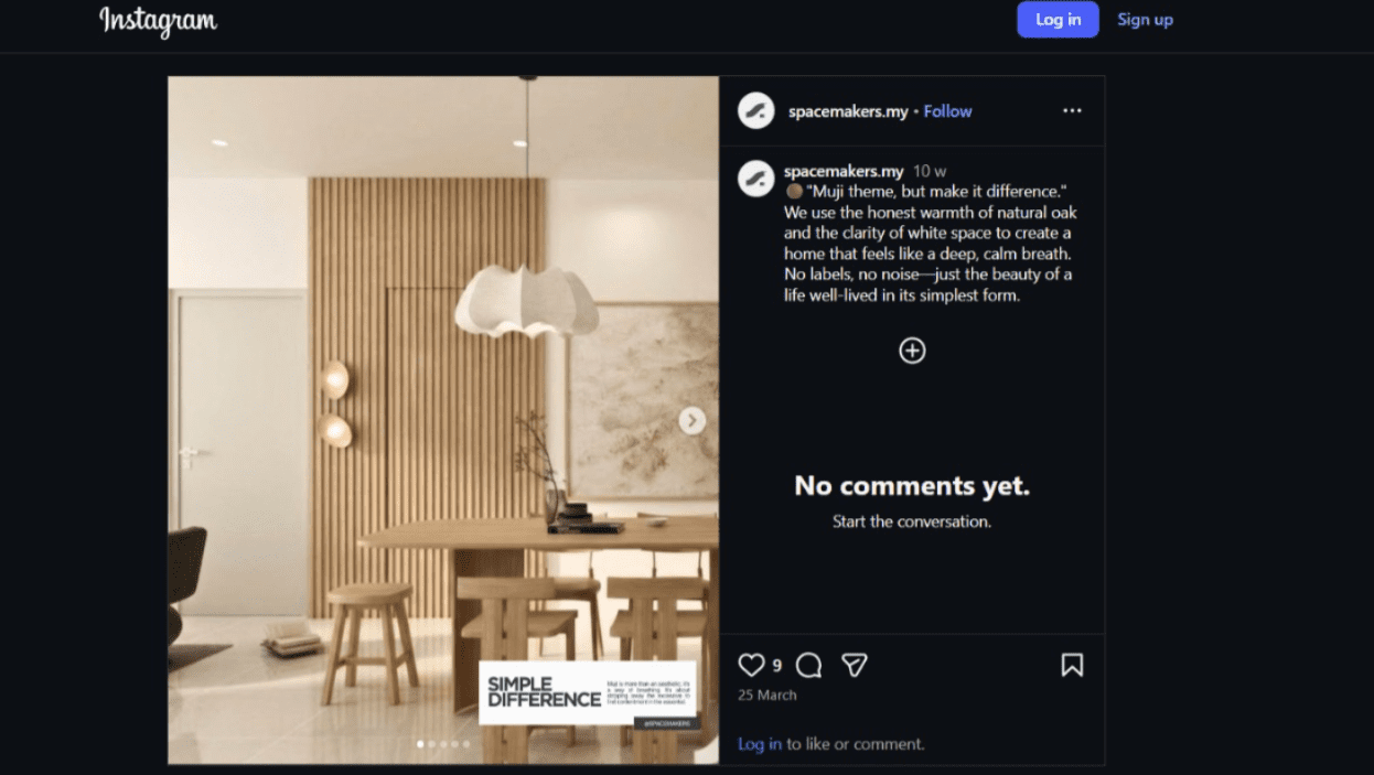 Space Makers Muji theme carousel — style-led content example