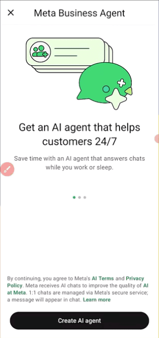 Step 2 — Create AI Agent in WhatsApp Business