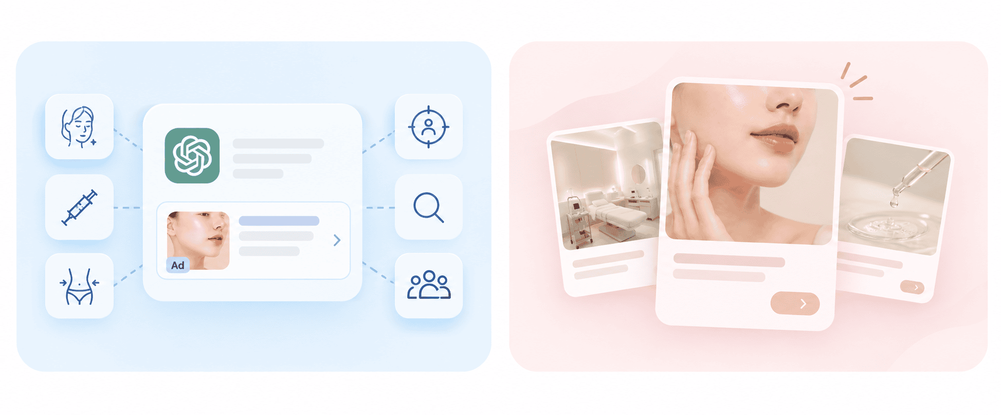 ChatGPT Ads for beauty and aesthetic brands